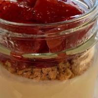 Sous Vide Cheesecake · Our house recipe rich and creamy cheesecake, sous vide to perfection in the jar, topped with...