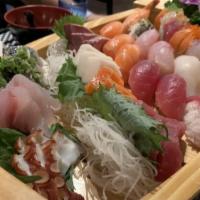 Umi Boat (For Three) · Spicy.  Chef's choice of sushi, maki and sashimi specialties.