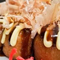 Takoyaki · Japanese mountain-potato encrusted octopus, lightly fried, drizzled with Japanese barbeque s...