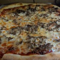 Sicilian Margherita Pizza · 16 slices. Fresh mozzarella, basil and sauce.
