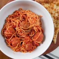 Spaghetti And Meatballs · Marinara and meatballs served over spaghetti.