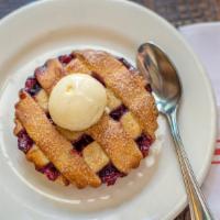 Blueberry Pie · toasted almond crust, port wine, vanilla ice cream