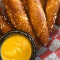 Pretzel Dippers · 10 Pretzel Dippers with Choice of Dip! Gluten Free Dippers available