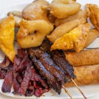 Pu Pu Platter · Egg rolls, chicken wings, chicken fingers, boneless spare ribs, fried jumbo shrimps, beef te...