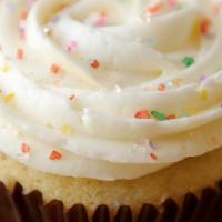Vanilla Squared · Vanilla cake with vanilla buttercream & colorful sparkling sugar.