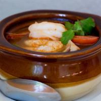 Tom Yum · Hot and Sour in spicy lime juice. Choice of chicken, Shrimp or Tofu