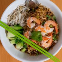 Street Noodle · Thin egg noodle, shrimp, bok choy, and cilantro.
