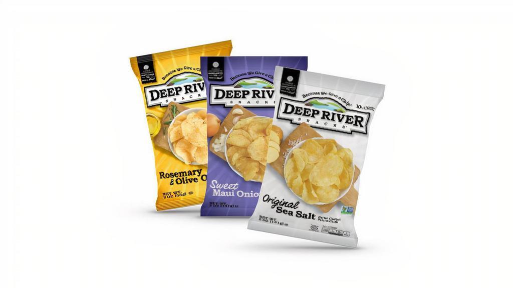 Kettle Chips · All Natural kettle cooked chips, available in plain salted, rosemary or sweet maui onion — GF