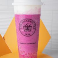 Dragon Fruit With Cheese Foam · Tea-based fresh fruit smoothie with homemade cheese foam.