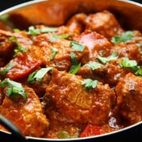 Chicken Jalfrezi · Delicious strips of chicken marinated in freshly ground spices, cooked with tomatoes, onion ...