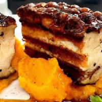 Smoked Pork Belly · Mint chutney, raita, grilled naan bread