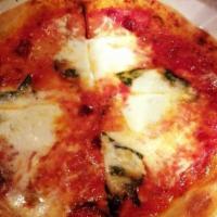 Margarita Pizza · San marzano tomato sauce, fresh mozzarella, basil.