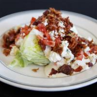 The Wedge · Iceberg Lettuce, Blue Cheese Crumbles, Double-Smoked Bacon, Tomatoes, House made Blue Cheese...