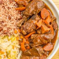 Stew Chicken (Small) · With rice/ rice and beans.