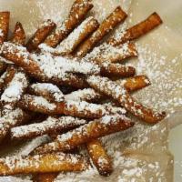 Funnel Cake Fries · Topped with powdered sugar.