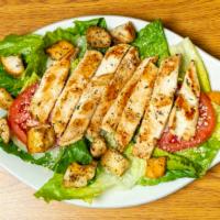 Grilled Chicken Caesar Sandwich · With parmesan cheese romaine lettuce, tomatoes, caesar dressing.
