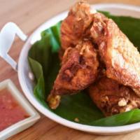Thai Chicken Wings · Crispy wings, served with Thai sweet chili sauce.