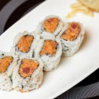 Spicy Tuna Maki · Spicy tuna. Six pieces of rolled sushi. Spicy.

Consuming raw or undercooked meats, poultry,...