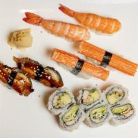 Cook Combo Dinner · Two pieces of kani, two pieces of ebi, two pieces of unagi and six pieces of California roll...