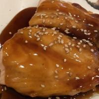 Salmon Teriyaki Entree · Grilled and smothered with our own special teriyaki sauce. Served with miso soup, green sala...