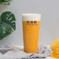 Milk Foam Mango Tea · Large. Based on Jasmine Green Tea. made with fresh Mango and Cheese Milk Foam.