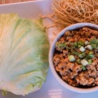 Lettuce Wrap · Chopped chicken and tofu. Served with crispy noodles and lettuce leaves. spicy.