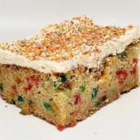 Pride Cake Slice · Celebrate Pride with this vanilla confetti cake with princess cookie buttercream and glitter...