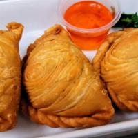 Curry Puff (3) · Homemade crispy small pie filled with curry powder spices, onion, carrot, corn, potato serve...