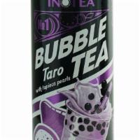 Taro Bubble Tea Latte · Dessert drink: Taro bubble tea with tapioca pearls (shake well then pour into the glass)  (1...