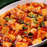 Mapo Tofu · Served with choice of rice. Hot and spicy.