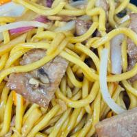 Beef Lo Mein · Chinese cabbage, celery, carrot and scallion.