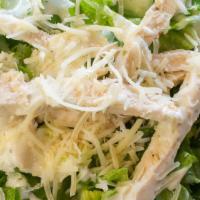Caesar Salad With Chicken · romaine lettuce, shaved parmesan, croutons, grilled chicken NO SUBSTITUTIONS