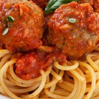 Spaghetti & Meatballs   · marinara sauce NO SUBSTITUTIONS