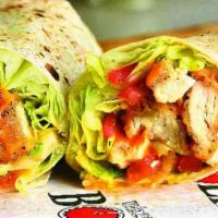 Buffalo Crispy Chicken Wrap · Crispy Buffalo chicken, romaine lettuce, tomatoes, served with a side of blue cheese dressing.