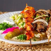 Combination Kabob Plate · Your choice of three skewers.
