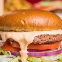 Veggie Burger · Beyond veggie burger - double patty smash burger topped with lettuce, tomato, red onion
