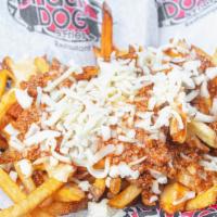 Chili Cheese Fries · Hand-cut fries topped with homemade beef chili, cheese sauce and shredded cheese