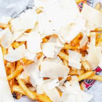 Rosemary Parmesan Fries · Hand-cut fries tossed with rosemary and parmesan.