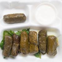 Dolma · Vegetarian. Grape Leaves Stuffed With Rice, Onion, and Parsley.