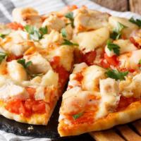 Buffalo Chicken Pizza · Classic grilled chicken marinated with buffalo sauce on a soft bed of cheese made to perfect...