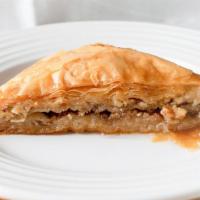 Baklava · With pistachios, walnuts and crispy, syrup thin fyllo layers.