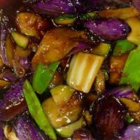 Eggplant With Garlic Sauce ￼￼ · Medium hot.