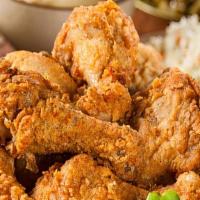 2 Whole Chickens With 5 Large Sides · Tender, full flavored, the juiciest chicken. Served with five large side dishes and choice o...