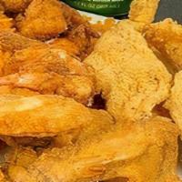 2 Whiting, 3 Chicken Wings With 2 Sides · Lightly breaded and fried Golden Filet of whiting and chicken wings, served with two side di...