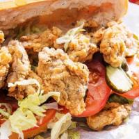Oyster Po'Boy · Made with fried oysters on a toasted sub roll.