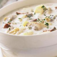 Clam Chowder · So rich and creamy new England clam chowder, served with crackers on the side.