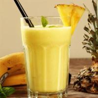 Pineapple Delight Smoothie · Pineapple, orange juice and banana, 100% real fruits.