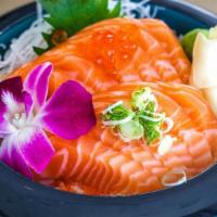 Sake Don *(G) · Fresh salmon sashimi over a bed of sushi rice