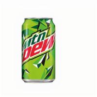 Mountain Dew Can (12 Oz) · A classic mountain dew 12 oz can soft drink.
