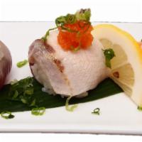 Temari Sushi · Torched Tuna, Yellowtail, and Salmon sushi-ball (3pcs)